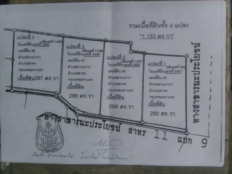 ขายที่ดินติดถนนซอยสาทร11 แยก9 ถมแล้ว 2-3-53 ไร่ ตรวละ 250000 บาท หน้า 90 m เหมาะลงทุนสร้างโรงแรม บ้านพักอาศัย ทำเลดี พื้นที่สวย สี่เหลี่ยมสวย