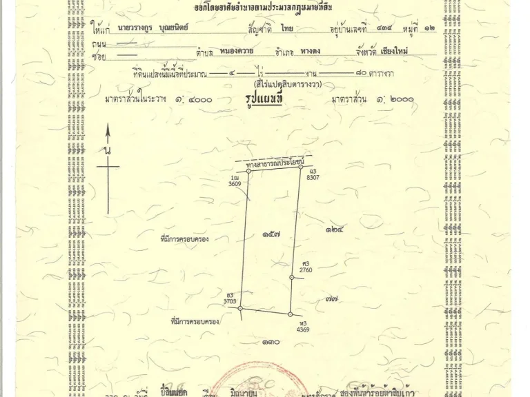 ขายที่ดิน อแม่แตง จเชียงใหม่