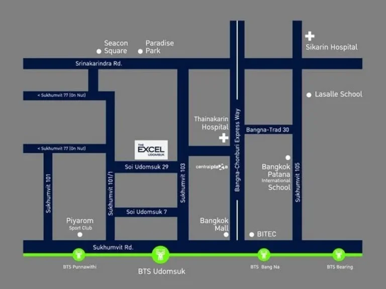 ให้เช่า The Excel อุดมสุข สุขุมวิท 103 คอนโดใหม่ พร้อมเข้าอยู่ ใกล้ bts อุดมสุข 22 ตรม