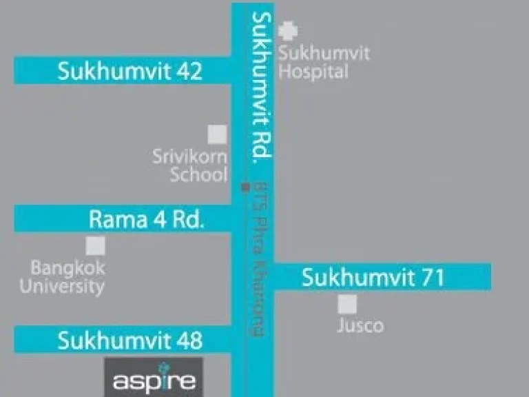 คอนโด Aspire Sukhumvit 48 แอสปาย สุขุมวิท 48 ให้เช่า 2 ห้องนอน ขนาด 65 ตรม ใกล้ BTS พระโขนง