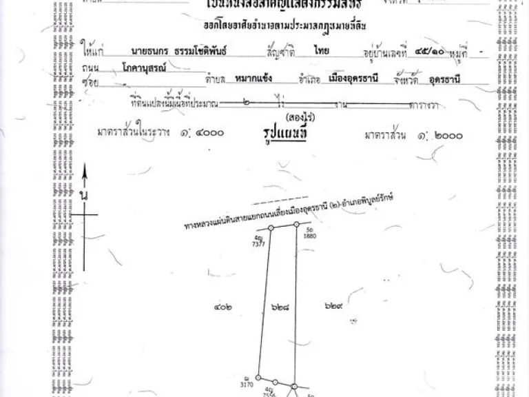 ด่วน ขายที่สวย ราคาต่ำกว่าราคาตลาด ติดถนนเมนหลักหมายเลข 2410 เส้นถนนเลี่ยงเมืองอุดรธานี2 อำเภอพิบูลย์รักษ์ ขนาดพื้นที่ 2 ไร่ ตสามพร้าว อเมือ