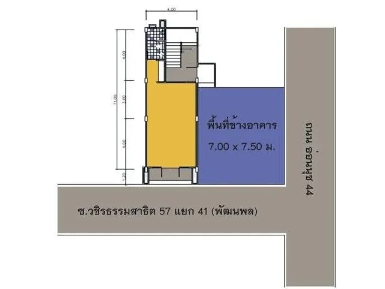 ให้เช่าอาคารพาณิชย์ 4 ชั้นดาดฟ้า พื้นที่ 384 ตารางเมตร ซอยวชิรธรรม ถนนสุขุมวิท