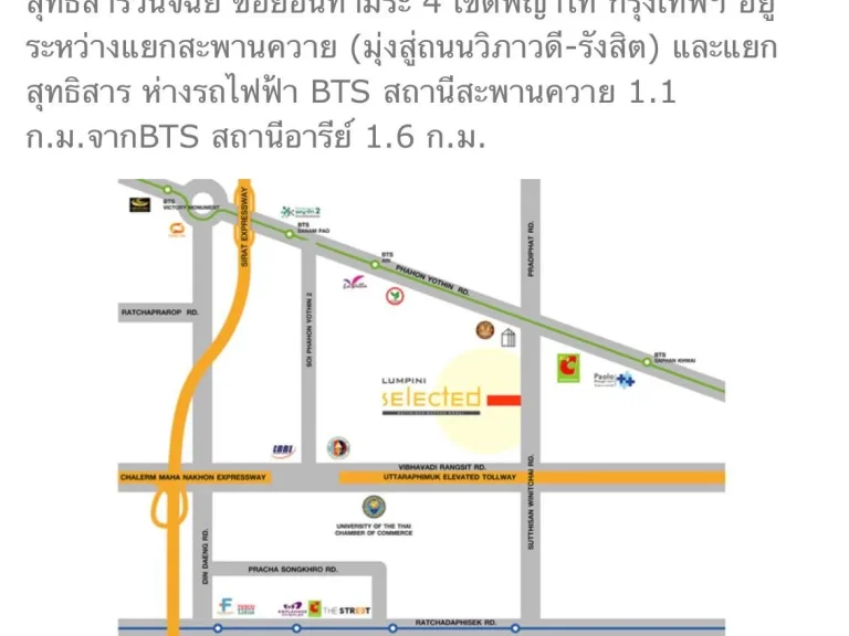 ลุมพินี ซีเล็คเต็ด สุทธิสาร-สะพานควาย 1 นอน 1 น้ำ ขนาด 25 ตรม ราคา 262 ลบ Line 0921807715