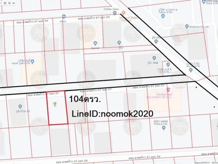 ขายที่ดินเปล่าถมแล้ว 104 ตารางวา ซอย ลาดพร้าว87แยก27 ราคา12 ล้านบาท