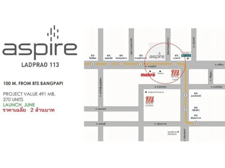 ด่วนให้เช่า คอนโด Aspire ลาดพร้าว 113 ขนาด 29 ตรม ราคา 7500 บาท พร้อมอยู่ ห้องสวย ราคาไม่แพง