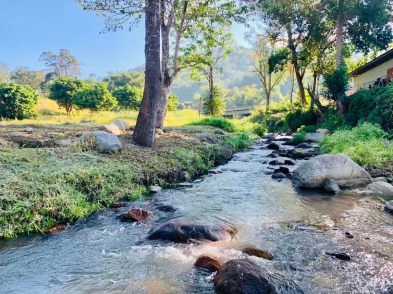 ขายที่ดินหน้าติดถนนใหญ่ดอยสะเก็ตกลางลำธารน้ำไหลผ่านโฉนด