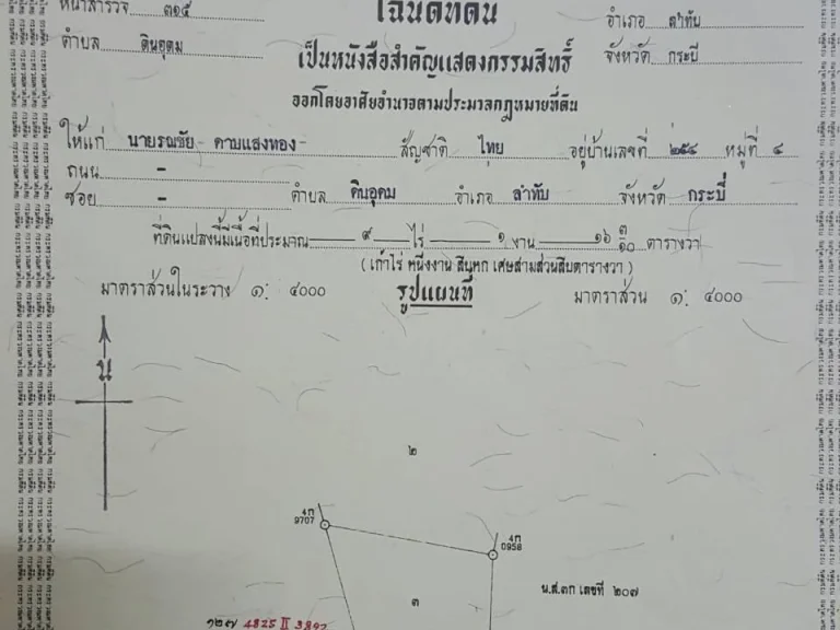 ต้องการขายที่ดินโฉนดเนื้อที่ 9 ไร่เศษ เป็นสวนปาล์มน้ำมันอายุ 13 ปีเต็มพื้นที่