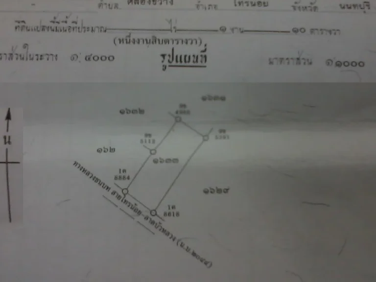 ขายให้เช่าที่ดินขนาด 110 ตรว พร้อมบ้าน อยู่อาศัย ค้าขายได้ ถไทรน้อย-ลาดบัวหลวง