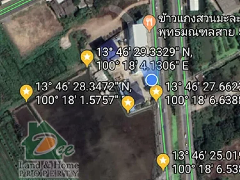 ขายที่ดินเปล่า 12 ไร่ 378 ตรว ริมถนนพุทธมณฑลสาย5 บางกระทึก สามพราน นครปฐม LA0135