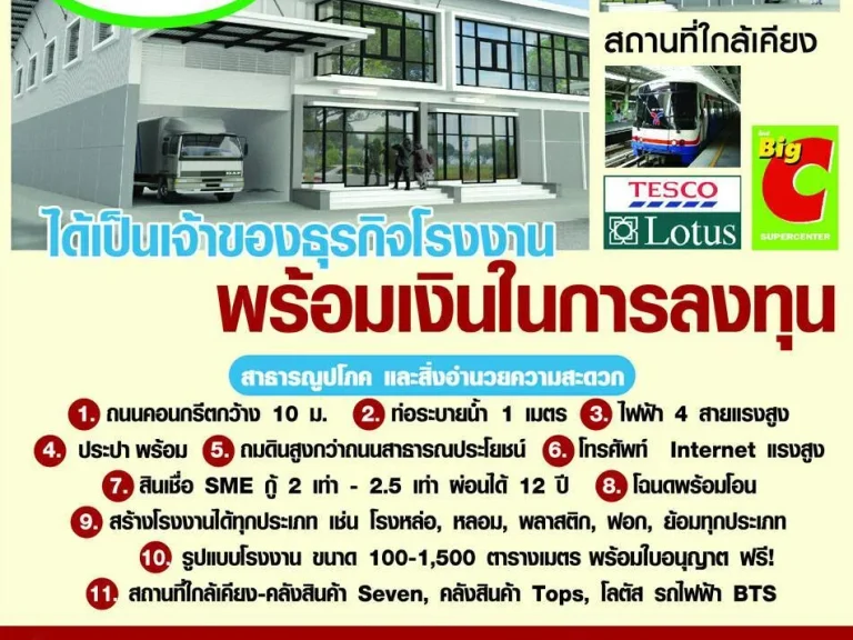 ที่ดินพร้อมโรงงานโกดัง 100 ตรว ราคาเริ่ม 16 ล้านบาท