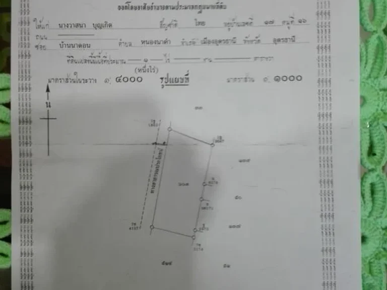 ด่วน ขายที่สวยถมแล้วบางส่วน ขนาดพื้นที่ 1 ไร่ อยู่ ซอยคนหล่อ ชุมชนบ้านนาดอน ตหนองนาคำ อเมือง จอุดรฯ