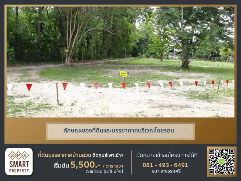 ที่ดินเปล่าพร้อมโฉนด บรรยากาศบ้านสวน อแม่แตง จเชียงใหม่ ธนา สะธรรมศรี 081-493-6491