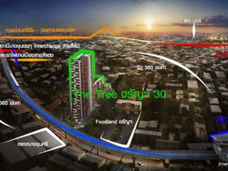 ขายคอนโด The Tree จรัญ 30 ติดถนนจรัญสนิทวงศ์ ใกล้โรงพยาบาลศิริราชและใกล้สถานีรถไฟฟ้า 4 ห้องเล็ก ปัจจุบันโครงการขาย start 3 ลบ และ 1 ห้องสูท ปัจจุบ