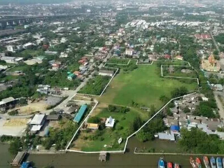 ขายที่ดินติดแม่น้ำเจ้าพระยา 23 ไร่ พระประแดง สมุทรปราการ ผังเมืองสีเหลือง แปลงใหญ่ ราคาถูกที่สุด