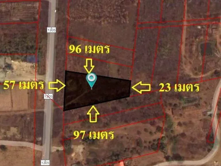 ขายที่ 2 ไร่ 1 งาน 23 ตรว โฉนด ติดถนนสาย ชนแดน  วังโป่ง 1205 ที่หน้ากว้างประมาณ 57 เมตร