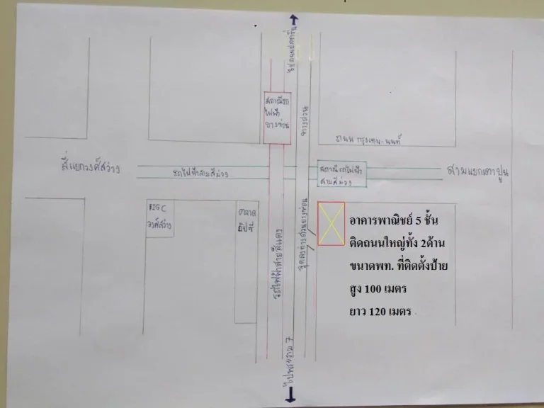 ให้เช่าพื้นที่อาคารพาณิชย์5ชั้น ติดสี่แยกถนนใหญ่ทางด่วนรถไฟฟ้า2สาย เพื่อติดตั้งป้ายโฆษณาบริษัทเก่าหมดสัญญา