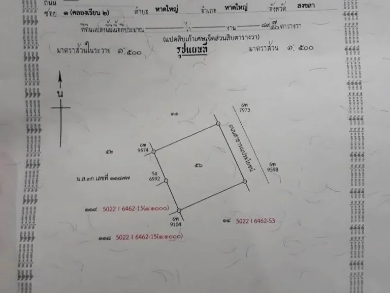 ขายที่ดิน 4 ห้องบ้านพรุเหมา 58 แสน