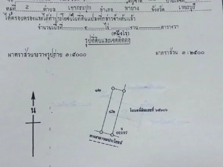 ขายที่ดิน 1ไร่ แปลงสี่เหลี่ยมผืนผ้า ใกล้โครงการชั่งหัวมัน