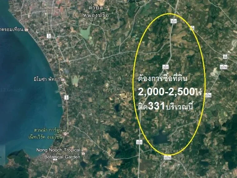 ต้องการซื้อที่ดิน2-2500ไร่ ริมถนน331 ช่วงแยกตัด36ไปจนถีงเขตสัตหีบ