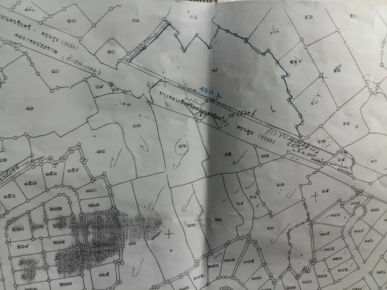 ที่ดิน 39 ไร่ หน้ากว้าง 450 เมตรติดถนน 3233 มีโฉนด
