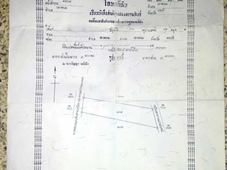 ขายที่ดินติดถนนสาย 4037 เหนือคลอง - เขาพนม