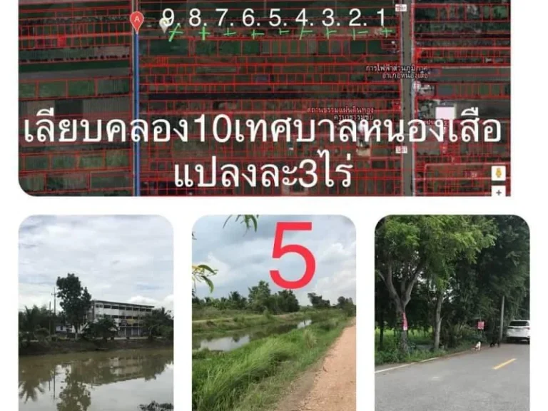 5ขายที่ดิน คลอง 10 อ หนองเสือ ปทุมธานี 5-2-56 ไร่ ขาย ไร่ ละ 85 แสน ตรงข้าม กฟภ หนองเสือ ที่สวยมากไปดูมาแล้ว ติดคลองแอน คลอง ไ