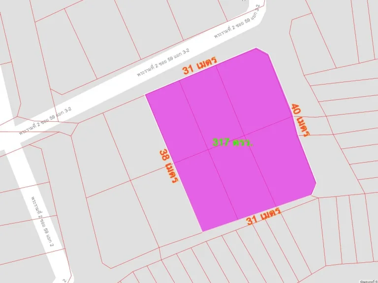 พื้นที่สีม่วง ขนาด 317 ตารางว ถนนบางขุนเทียน