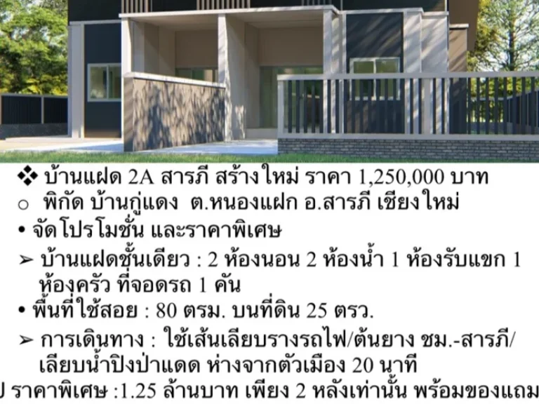 ขายบ้านแฝด สารภี ราคาถูก