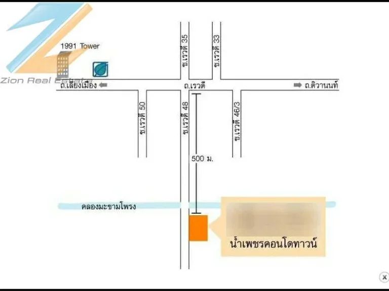 ขาย คอนโดน้ำเพชร 30 ตรม ซอยเรวดี 48 ต ตลาดขวัญบางแพรก อเมืองนนทบุรี จนนทบุรี