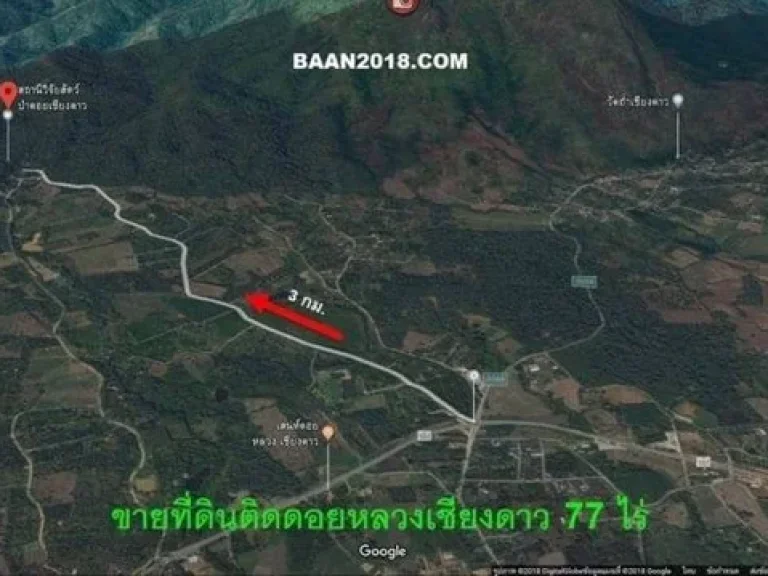 ขายที่ดิน 77 ไร่ ใกล้น้ำพุร้อนบ้านยางปู่โต๊ะ ติดดอยหลวงเชียงดาว