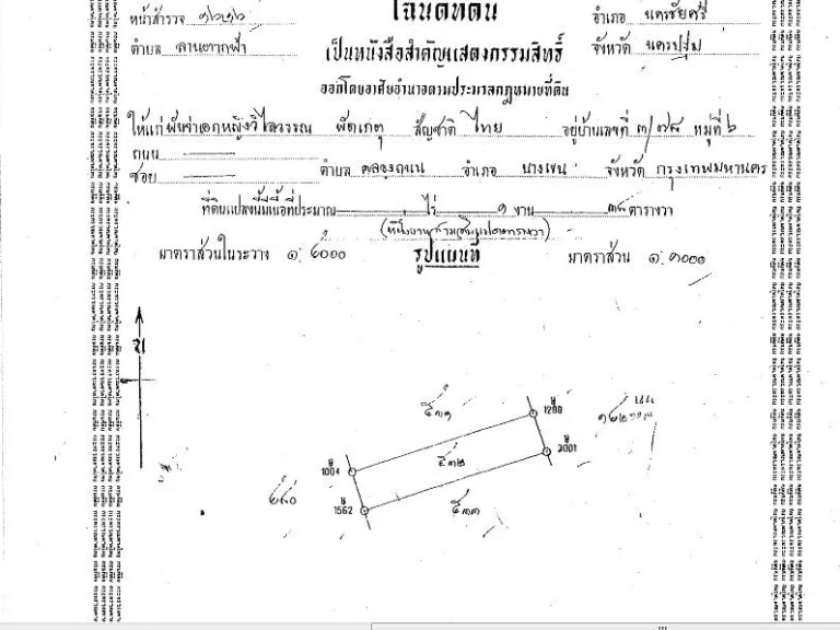 ขายที่ดินราคาถูก จนครปฐม จำนวน 1 งาน 38 ตารางวา