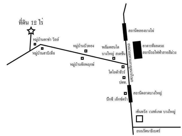 ขายที่ดิน บางใหญ่ 12 ไร่