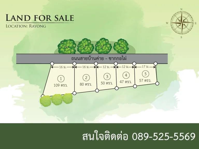 ที่ดินแบ่งขาย บ้านค่าย ราคาถูก ติดถนนลาดยาง