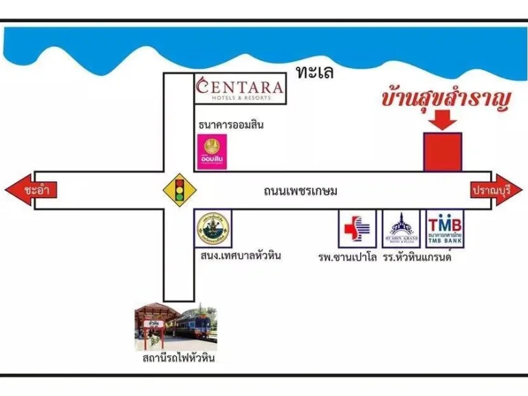 ขายทาวเฮ้าส์ หัวหิน เดินลงชายหาดได้ ใกล้ตลาด