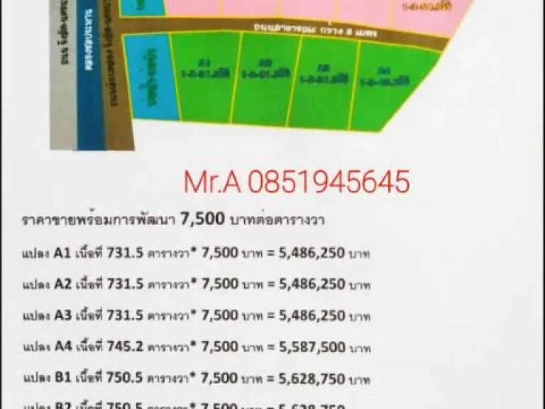 ที่จัดสรรสวยๆโครงการประตูนครนายก ตรวละ 7500บาท