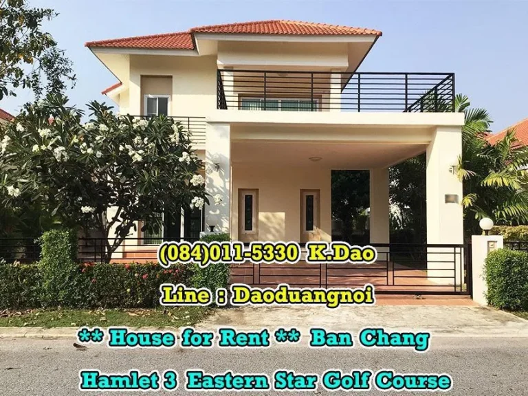 For Rent Hamlet 3 2-Storey House Eastern Star Golf Course Ban Chang 3 Bedrooms 4 Bathrooms