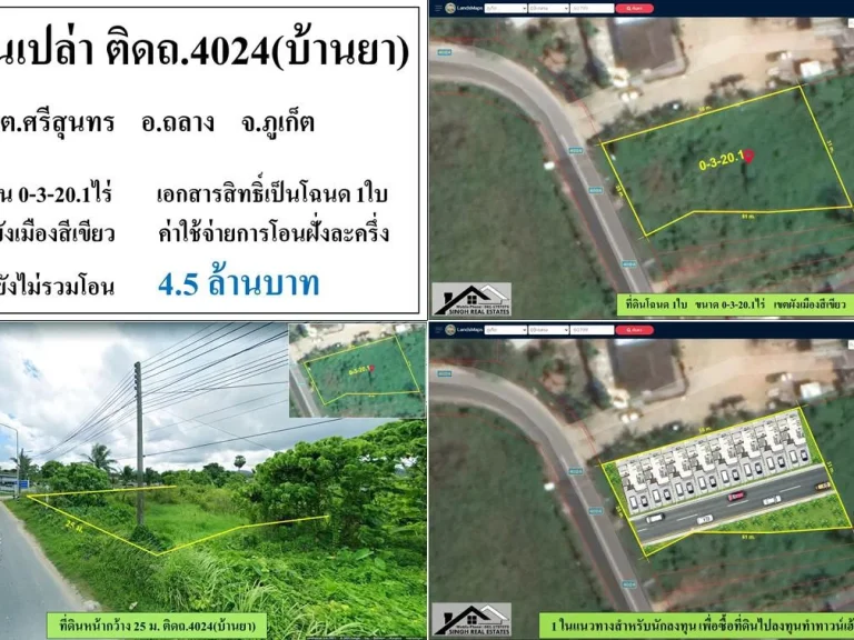 ขายที่ดินเปล่า 0-3-201ไร่ ติดถ4024บ้านยา เหมาะทำบ้าน-วิลล่าขาย