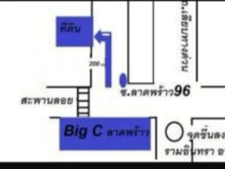 ขายที่ดินลาดพร้าว 96 เช่าที่ดินลาดพร้าว ตรงข้ามบิ๊กซี ใกล้ถนนลาดพร้าว สถานีรถไฟฟ้า