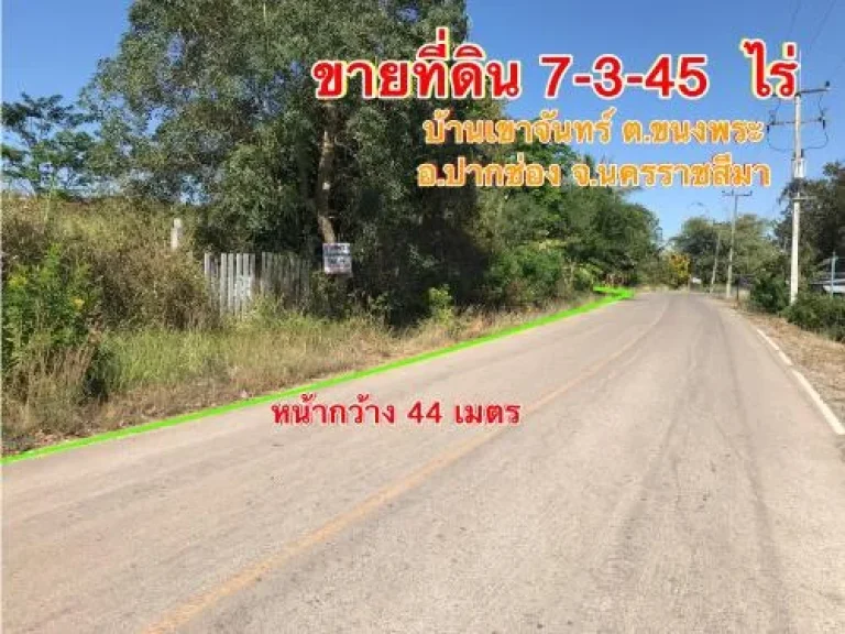 ขายที่ดิน 7-3-45 ไร่ บ้านเขาจันทร์ ตขนงพระ อปากช่อง จนครราชสีมา