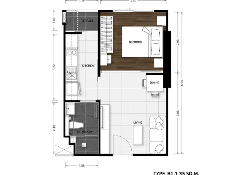 ขายดาวน์ เดอะ เมโทรโพลิส สำโรง อินเตอร์เชนจ์ ชั้น 32 ทิศเหนือ วิวสระว่ายน้ำ ติดสถานีสำโรง