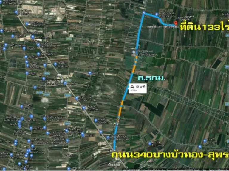 ขายที่ดิน133ไร่2งาน59ตรว ด้านหน้ากว้าง220ม ติดถนนวัดสุวรรโณภาส-คลองลากค้อน 116มตบ่อเงิน อลาดหลุมแก้ว จปทุมธานี