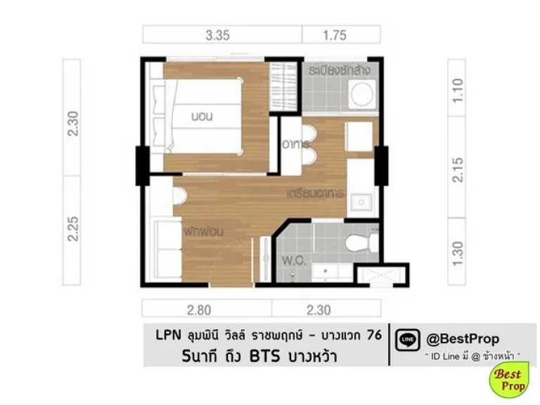 ลุมพินี LPN ราชพฤกษ์ บางแวก ตึกหน้า เครื่องใช้ไฟฟ้าครบ ให้เช่า เพียง 5นาทีถึง BTSบางหว้า