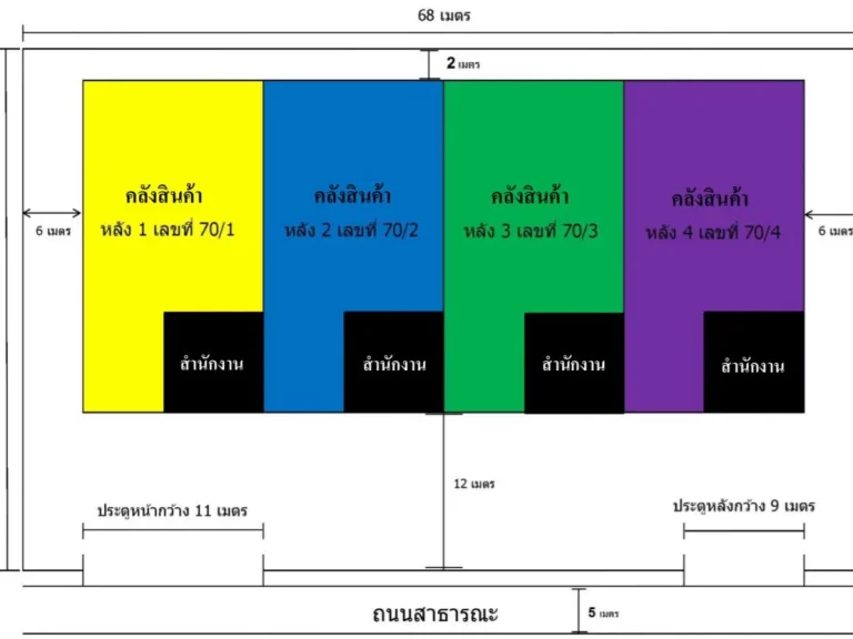 ให้เช่าโกดัง และสำนักงาน 3 ชั้น พื้นที่ทั้งหมด 840 ตรม มีทั้งหมด 4 ยูนิต