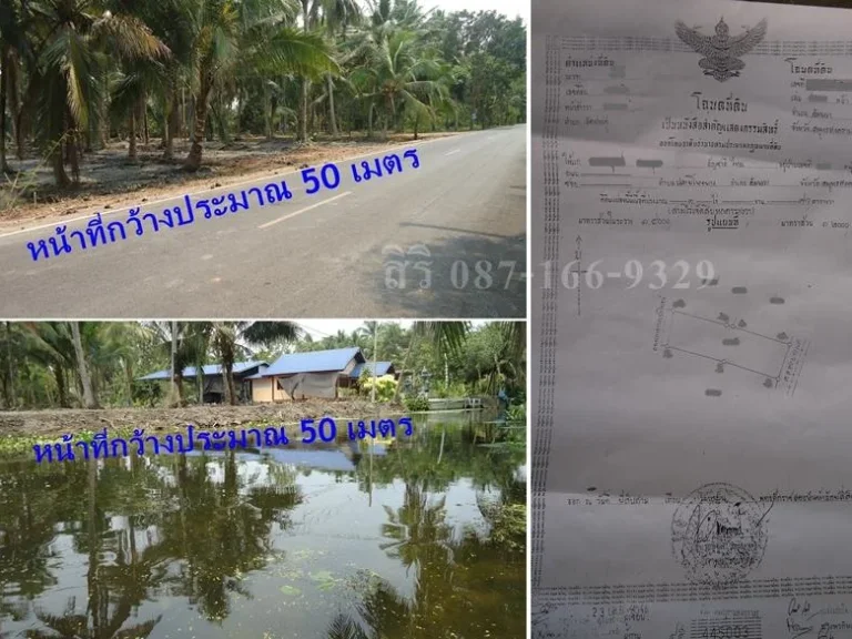 ติดคลองบางแค 3 ไร่เศษ ติดถนนลาดยาง อยู่ใกล้ถนนหลักปากท่อสายเก่า 3093