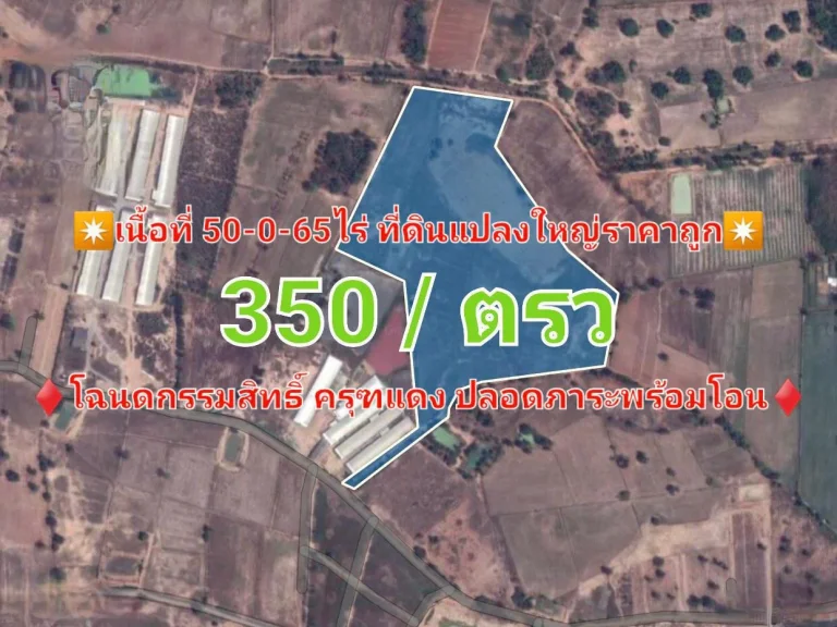 ที่ดินแปลงใหญ่สุพรรณบุรี 50 ไร่ ราคาถูก 140000 ไร่