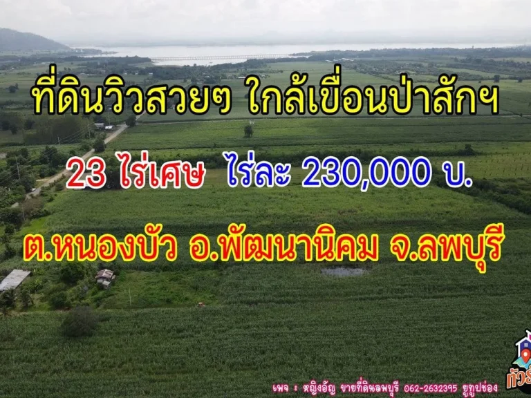 ขายที่ดินใกล้เขื่อนป่าสัก ฯ ตหนองบัว อพัฒนานิคม จลพบุรี