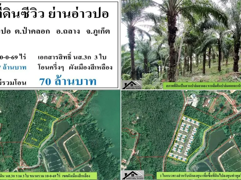 ขายที่ดินสวนปาล์มซีวิว 10-0-69ไร่ ผังสีเหลือง สร้างสูงได้ 16 ม เหมาะทำวิลล่าซีวิว