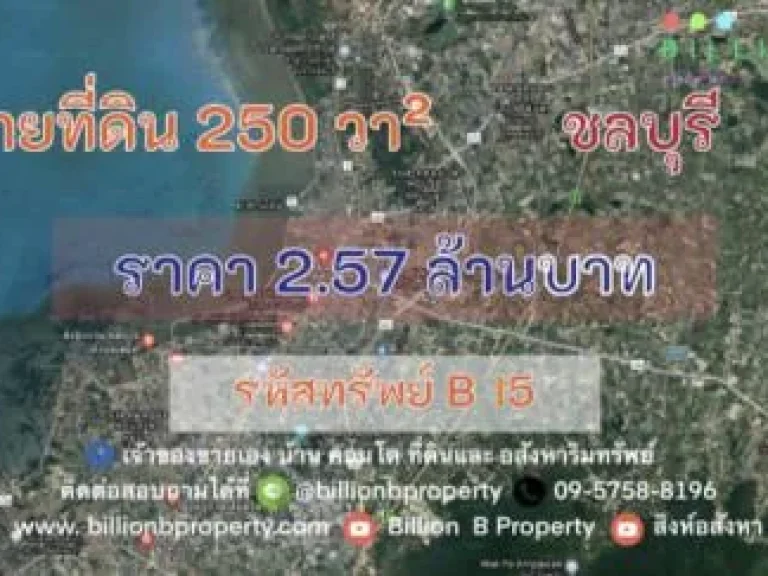 ขาย ที่ดิน ขายที่ดิน ทำเลดี ติดถนน Bypass ตเสม็ด อเมือง จชลบุรี 250 ตรวา