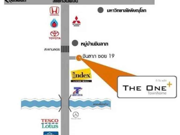 TH00773 หมู่บ้าน เดอะ วัน พลัส พิษณุโลก The One ทาวน์โฮม 2 ชั้น ถนนพิษณุโลก-วังทอง ตำบลสมอแข อำเภอเมือง จังหวัดพิษณุโลก