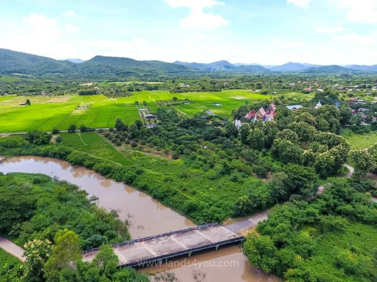 ขายที่ดินติดน้ำแม่ทา ติดถนนสองด้าน บ้านทากาศ โฉนดพร้อมโอน